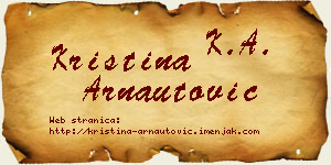 Kristina Arnautović vizit kartica